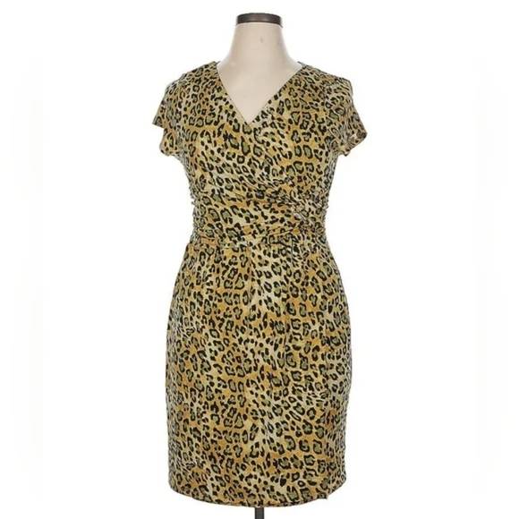 Carmen Marc Valvo Leopard Print Sheath Dress XL NWT - Picture 8 of 8